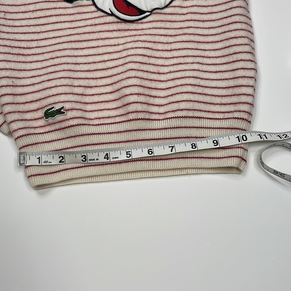 Lacoste x Disney Minnie Mouse Wool Red and White Striped Crew Neck Sweater 32/XS - Picture 9 of 12